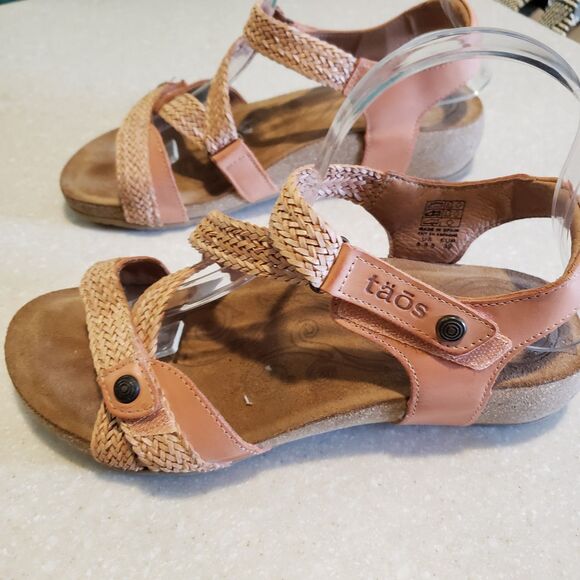 Taos Trulie Braided Cork Leather Sandal PINK Size EU 38 / US 8-8.5 - Picture 4 of 8